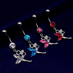 Belly Button Ring Angel Umbilical Clasp Umbilical Studs Stainless Steel Distributor