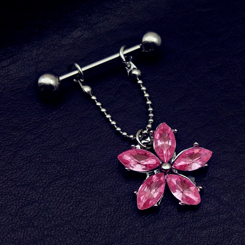 Stainless Steel Flower Shaped Punk Nipple Rings Distributor