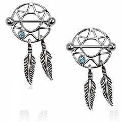 Daisy With Diamond Drip Oil Nipple Ring Punk Distributor
