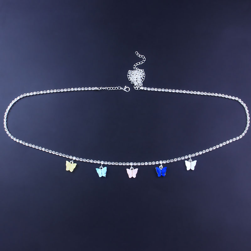 Wholesale Butterfly Waist Chain Shiny Rhinestone Butterfly Waist Chain Ins Temperament Simple Accessories
