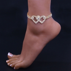 Wholesale Trendy Love Anklets European And American Full Of Diamonds Shiny Beach Anklets