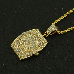 Hip Hop Men's Diamond Studded Three Dimensional Pendant Necklace Supplier