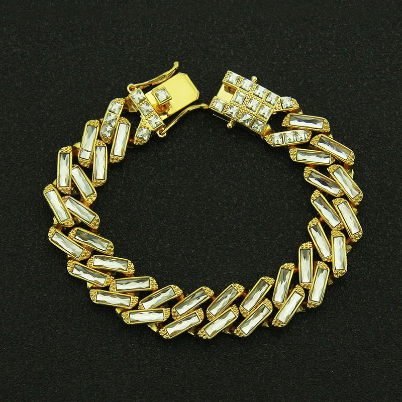 Men's Hip Hop With Coloured Diamonds Bracelet Bracelet Supplier