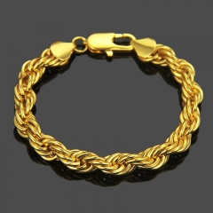Wholesale Fashion Gold Plated Hip Hop Twist Bracelet