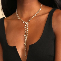 Wholesale Long Tassel Necklace Sexy Irregular Full Of Diamonds Necklace