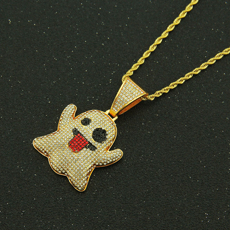 Emoji Hip Hop Pendant Man Necklace With Diamonds Supplier