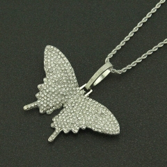 Hip Hop With Diamonds Large Butterfly Pendant Necklace For Men Supplier
