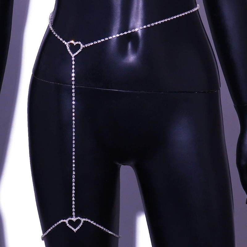 Wholesale Simple Full Of Diamonds Love Leg Chain Waist Chain Fashion Sexy Body Chain
