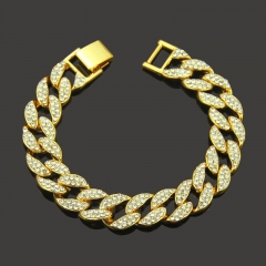 Wholesale Hip Hop With Diamonds Cuban Bracelet For Men