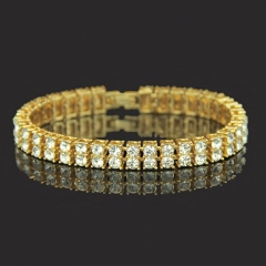 Wholesale Men's 2 Drain Diamond Exaggerated Bracelet