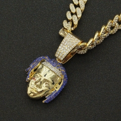 Hip Hop Necklace With Full Diamond Dimensional Portrait Cuban Chain Supplier