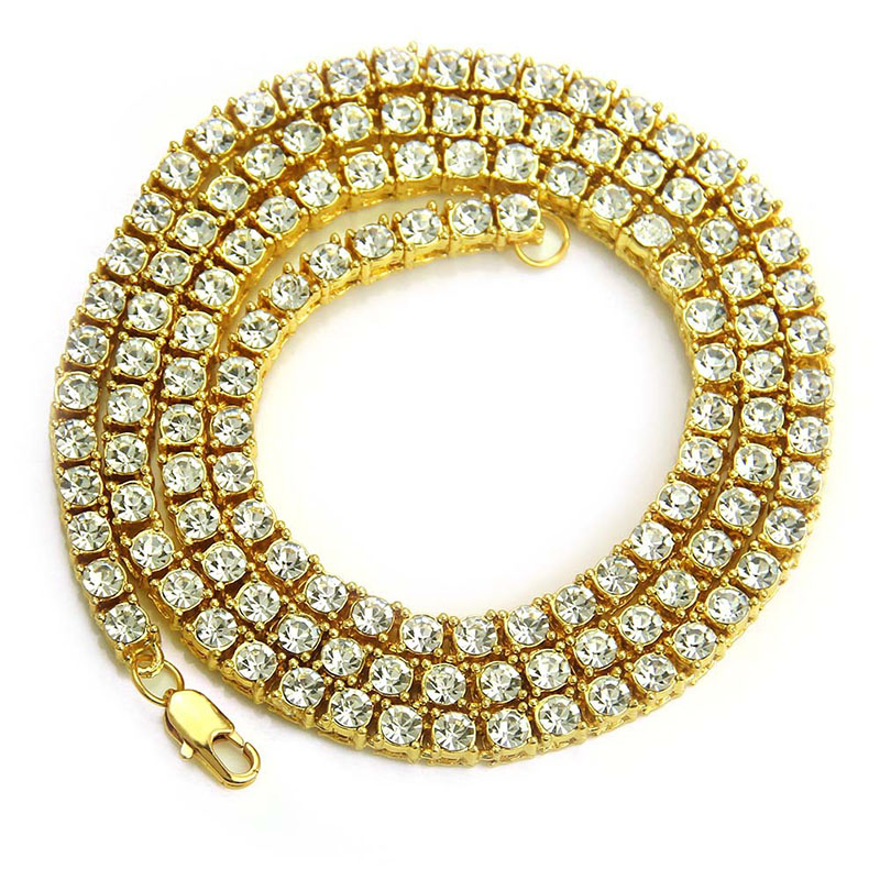 Wholesale Hip Hop Men's 1 Row Diamond Alloy Necklace