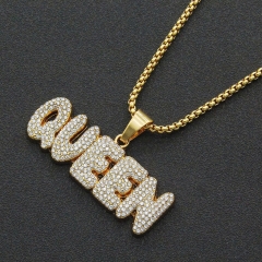 Hip Hop With Full Diamond Pendant Letter Necklace Supplier