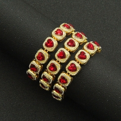 Men's Full Diamond Love Red Diamond Cuban Chain Necklace Supplier