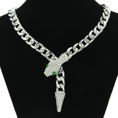Cuban Chain Short Full Diamond Snake Head Magnetic Clasp Necklace Clasp Chain Supplier