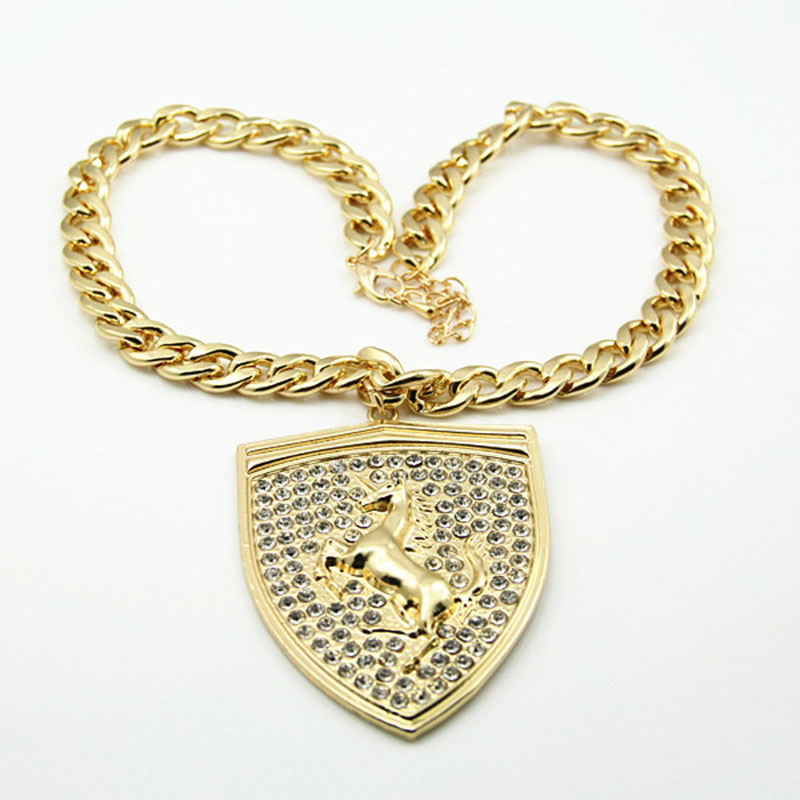 Wholesale Necklace Tag With Diamonds Alloy Short Vintage Clavicle Chain