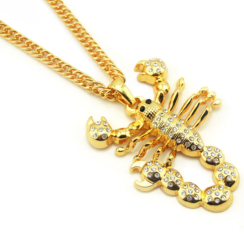Wholesale Alloy Scorpion Animal Necklace Hip Hop Pendant Clavicle Chain