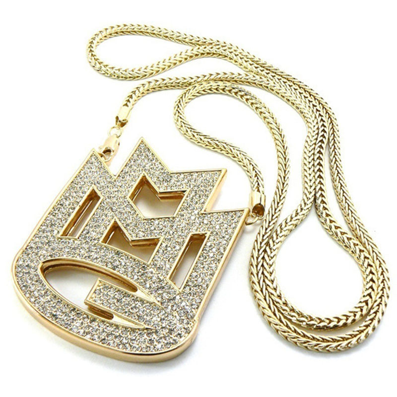 Wholesale Note Hip Hop Necklace Pendant Alloy Clutch Chain