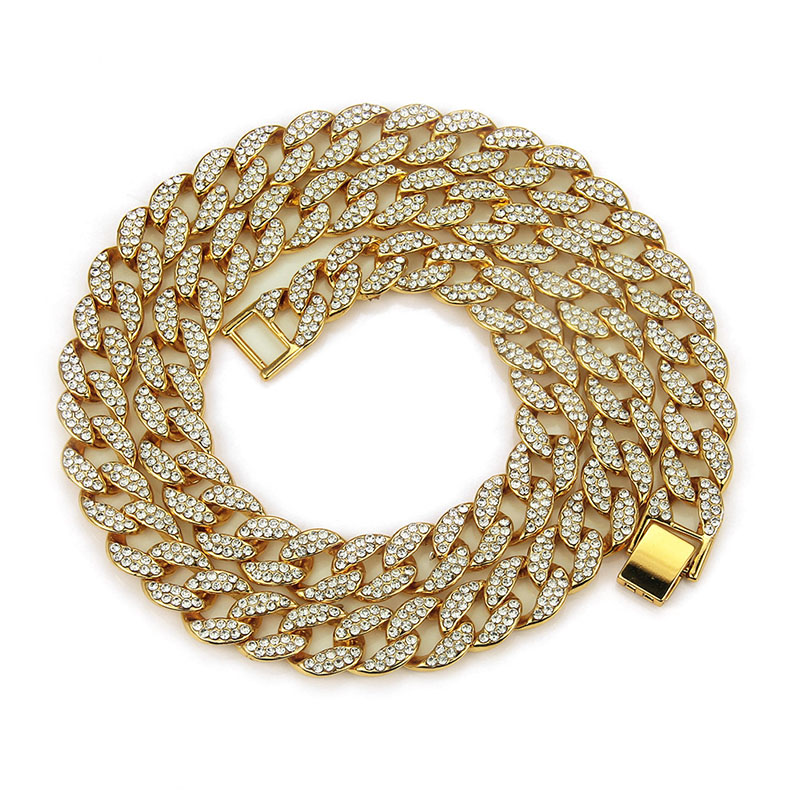 Wholesale Men's Hip Hop Cuba Necklace With Diamonds In Gold