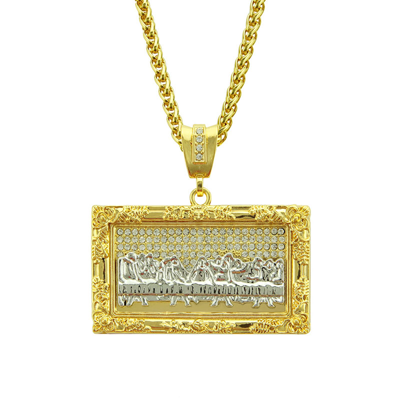 Wholesale Hip Hop Necklace Fashion With Diamond Alloy Pendant