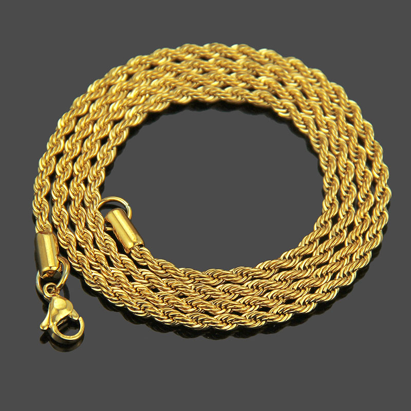 Wholesale Fashionable Titanium Steel Twist Hip Hop Necklace For Men And Women