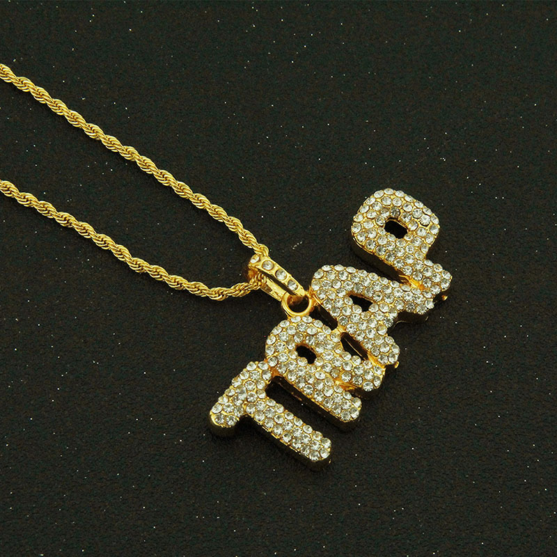 Wholesale Hip Hop Pendant Necklace With Personalised Diamond Encrusted Letters For Men