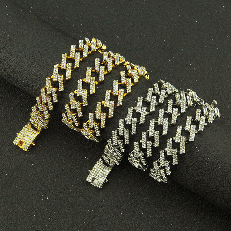 Geometric Diamond Set Diamond Cuban Chain Necklace Supplier