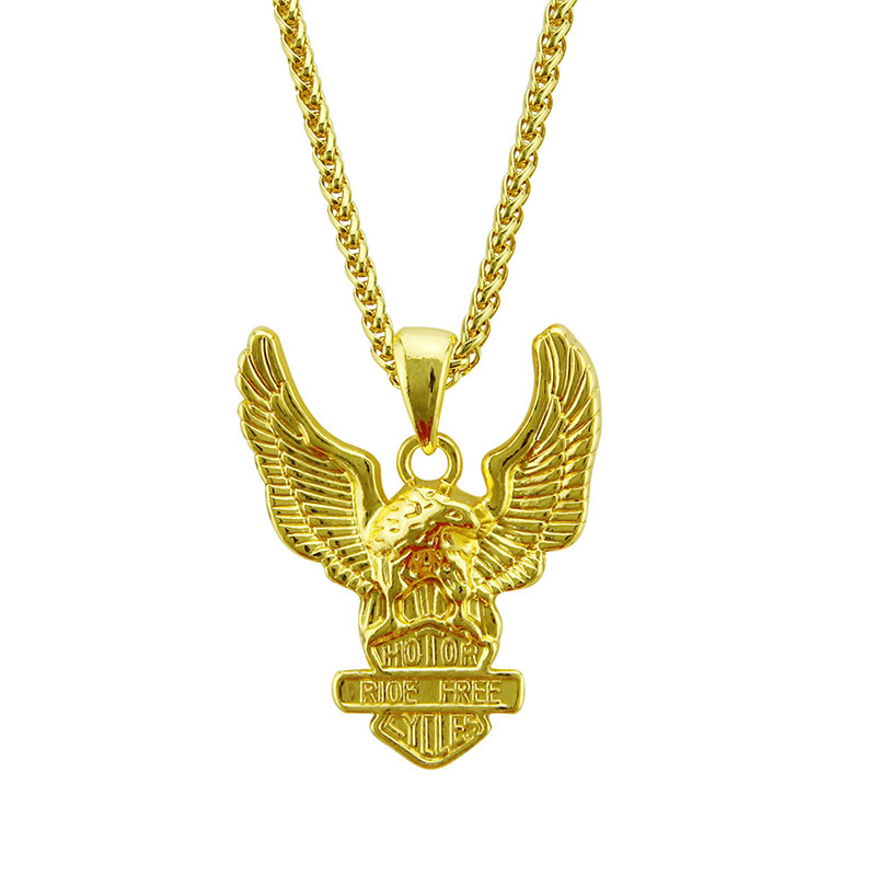 Wholesale Alloy Eagle Spreads Its Wings Hip Hop Necklace
