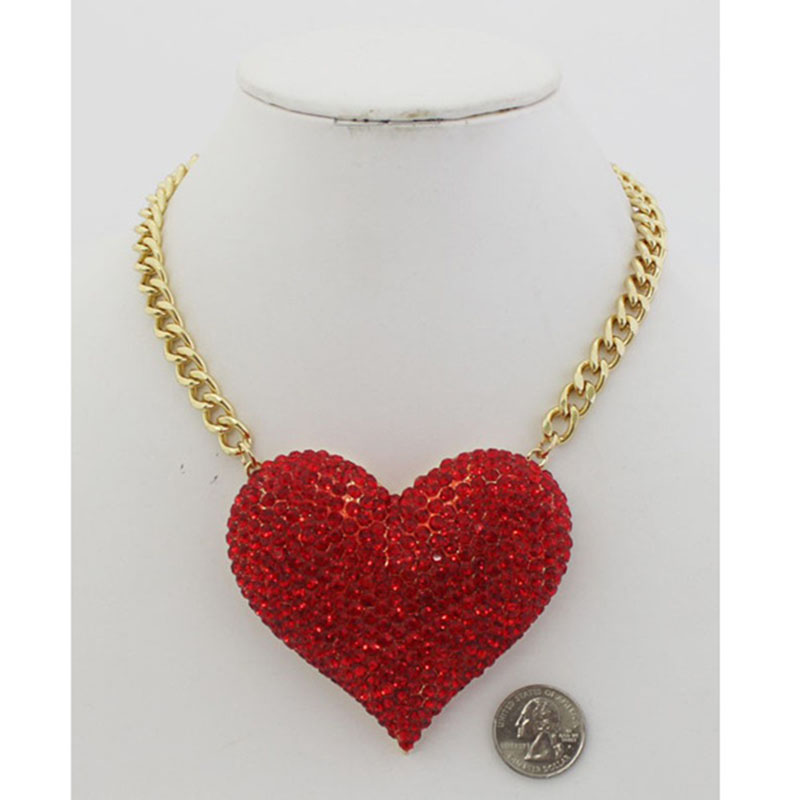 Wholesale Alloy Full Diamond Love Necklace Clasp Chain