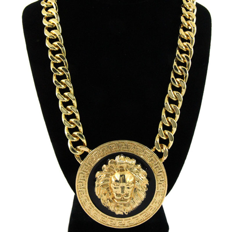 Wholesale Alloy Lion Head Pendant Necklace