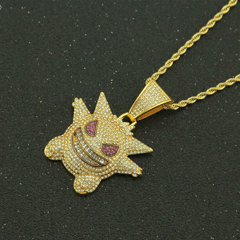 Diamond Encrusted Hip Hop Gengai Pendant Necklace Supplier