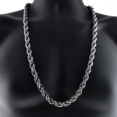 Wholesale Hip Hop Twist Chain Metal 10mm Thick 90cm Long Necklace