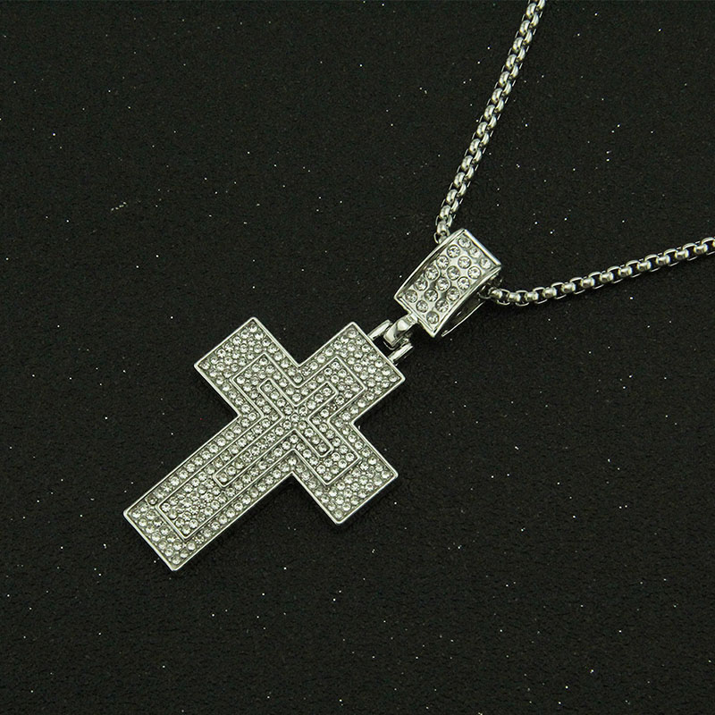 Wholesale Egyptian Rhinestone Cross Pendant Necklace