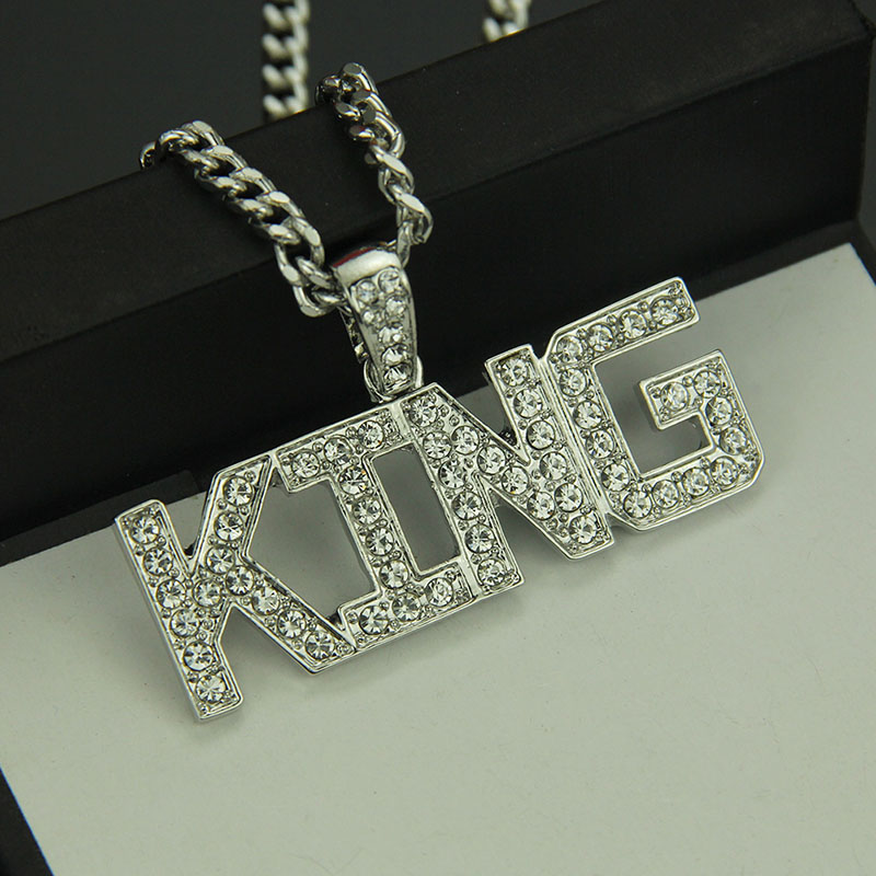 Wholesale Hip Hop Letter Necklace Fashionable With Diamond Pendant