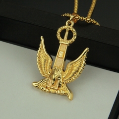 Wholesale 18k Stereoscopic Gold Eagle Pendant Necklace