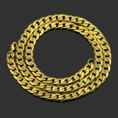 Wholesale Antique Brass Chain Necklace Hip Hop Embossed Large Gold Chain