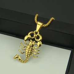 Wholesale Gold Plated Glossy Scorpion Pendant Necklace
