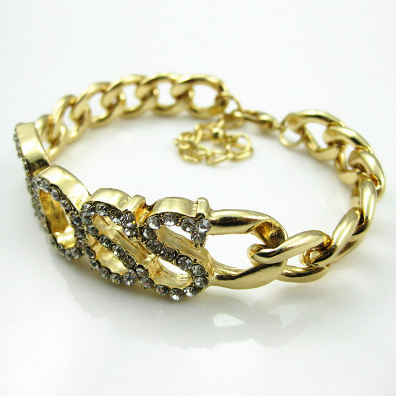 Vintage Fashion Alloy Bracelet With Diamonds Letters Supplier