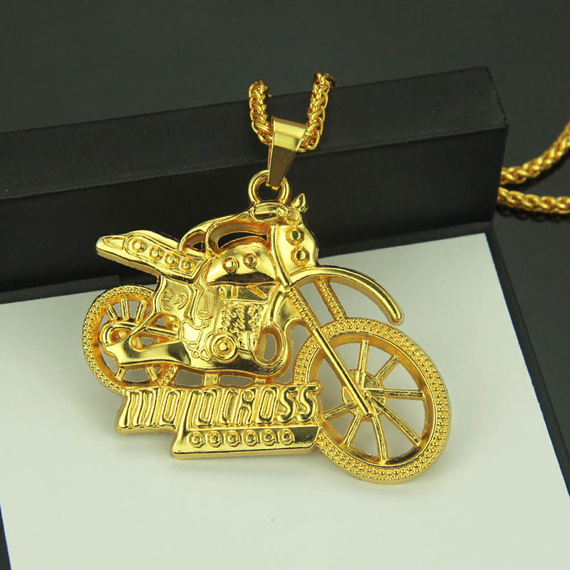 Wholesale Punk Exaggerated Biker Pendant Necklace Hip Hop