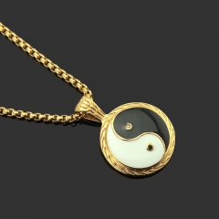 Stainless Steel Necklace With Vintage Taiji Bagua Pendant Distributor