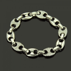 Wholesale Stylish Diamond Encrusted Oval Bracelet