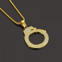 Wholesale Diamond Studded Personalised Handcuff Pendant Necklace