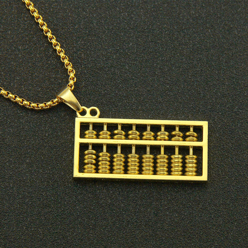 Stereoscopic 3d Gold Abacus Pendant Necklace Distributor
