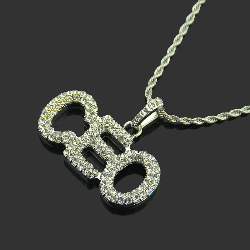 Personalised Alphabet With Diamond Hip Hop Pendant Necklace Distributor