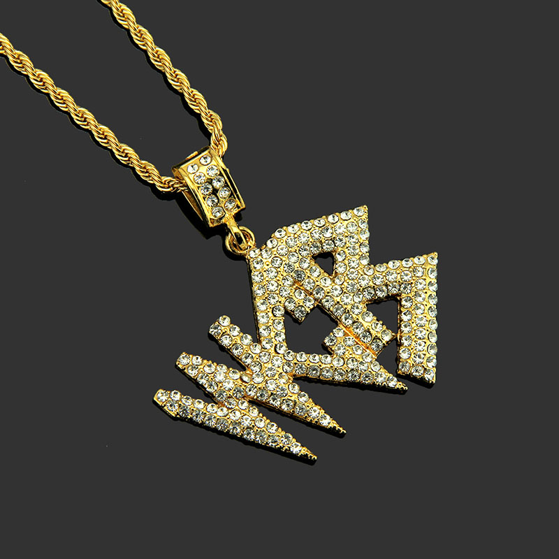 Wholesale Hip Hop Exaggerated Men's Letter Pendant Necklace