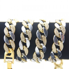 Wholesale 18ct Gold And Diamonds Cuban Thick Chain Necklace