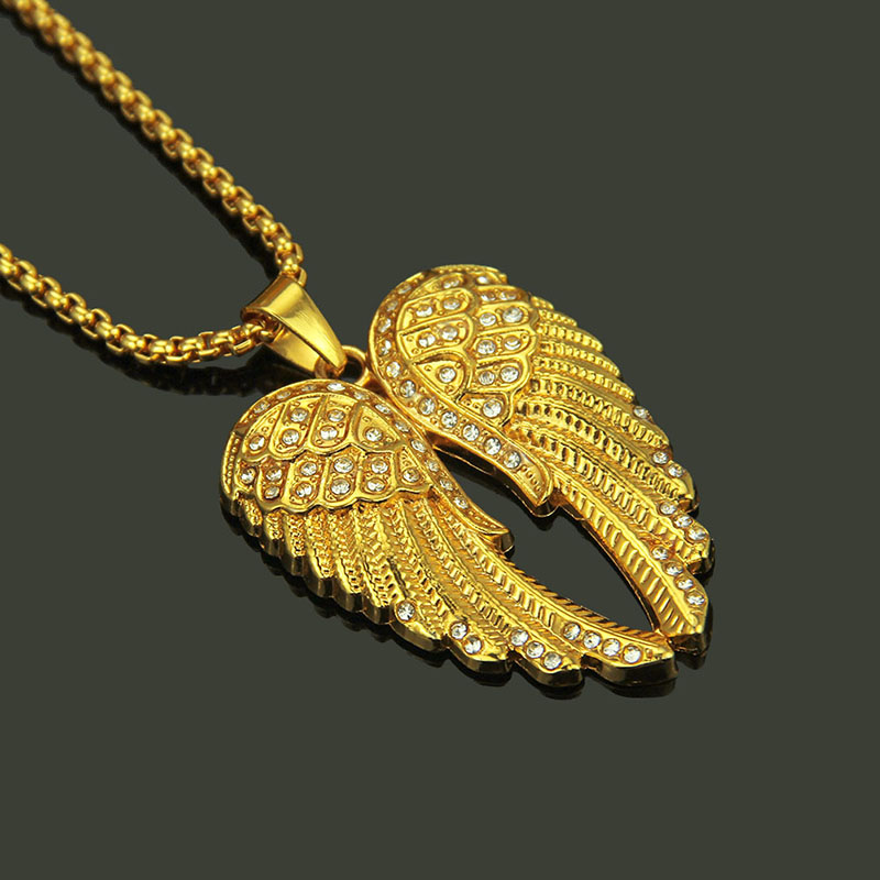 Wholesale Angel Wings And Diamond Pendant Necklace
