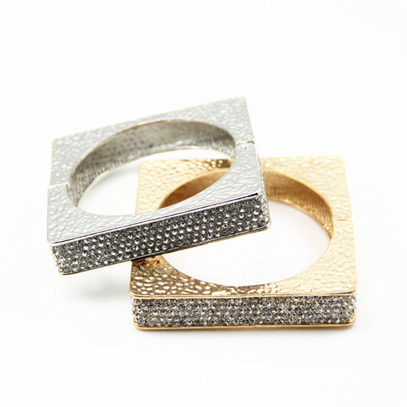 Wholesale Alloy And Full Diamond Square Bracelet