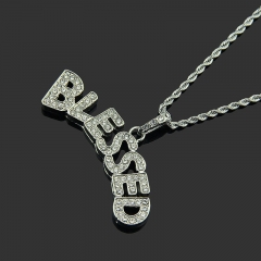 Exaggerated Necklace With Diamond Personalised Alphabet Hip Hop Pendant Distributor