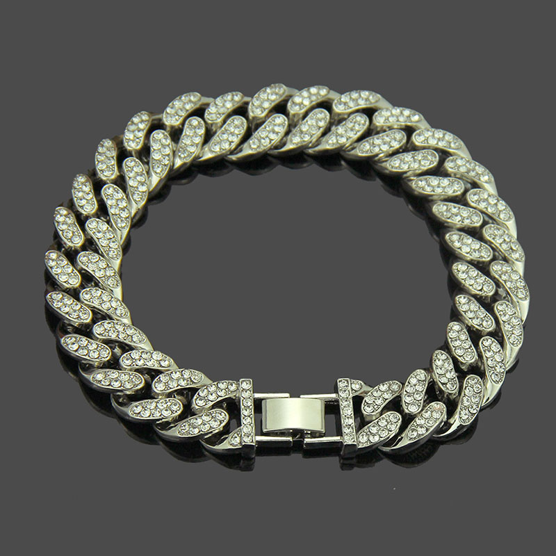 Wholesale Hip Hop Fashion Pop Full Diamond Bracelet With Diamonds